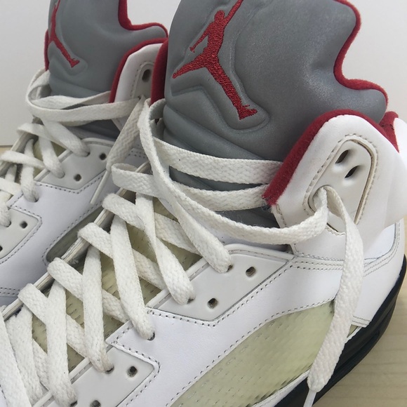 Air Jordan 5 Retro Fire Red Silver Tongue Sz 13 - Picture 10 of 16